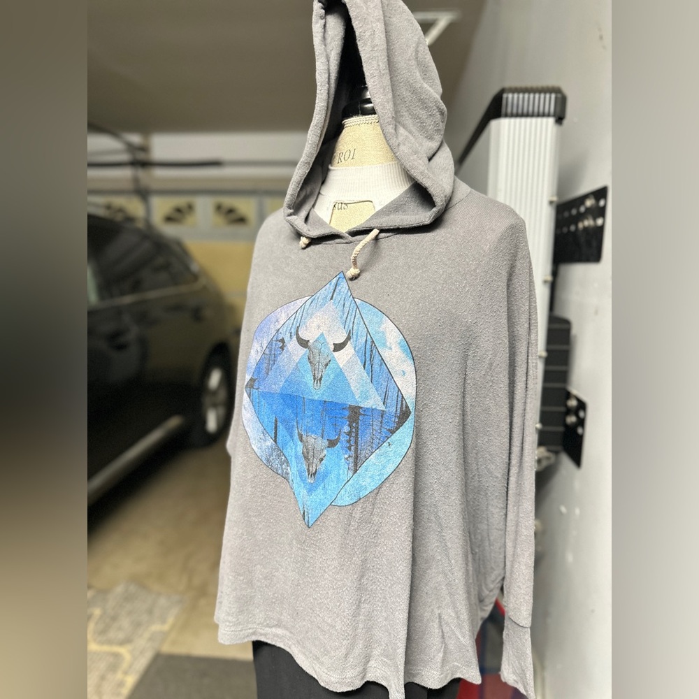 LNA Charcoal Hoodie with Navy Graphic